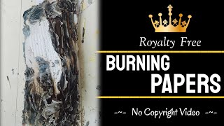Burning paper stock footage royalty free | Burning no copyrighted video free to use