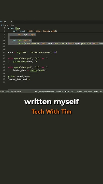 How to save a python object to a file - YouTube