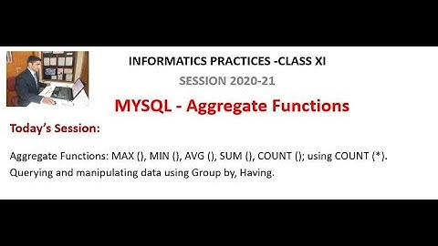 Aggregate Functions - MYSQL