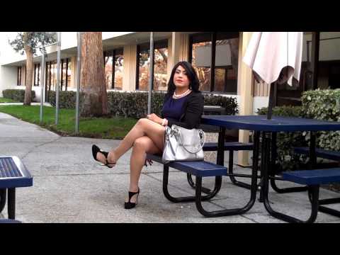 Crossdresser outdoor asian housewife