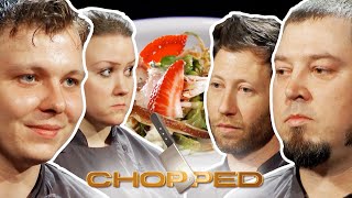 Chopped Pigs Head, Fava Beans, Strawberries Full Episode Recap S13 E3 Food Network