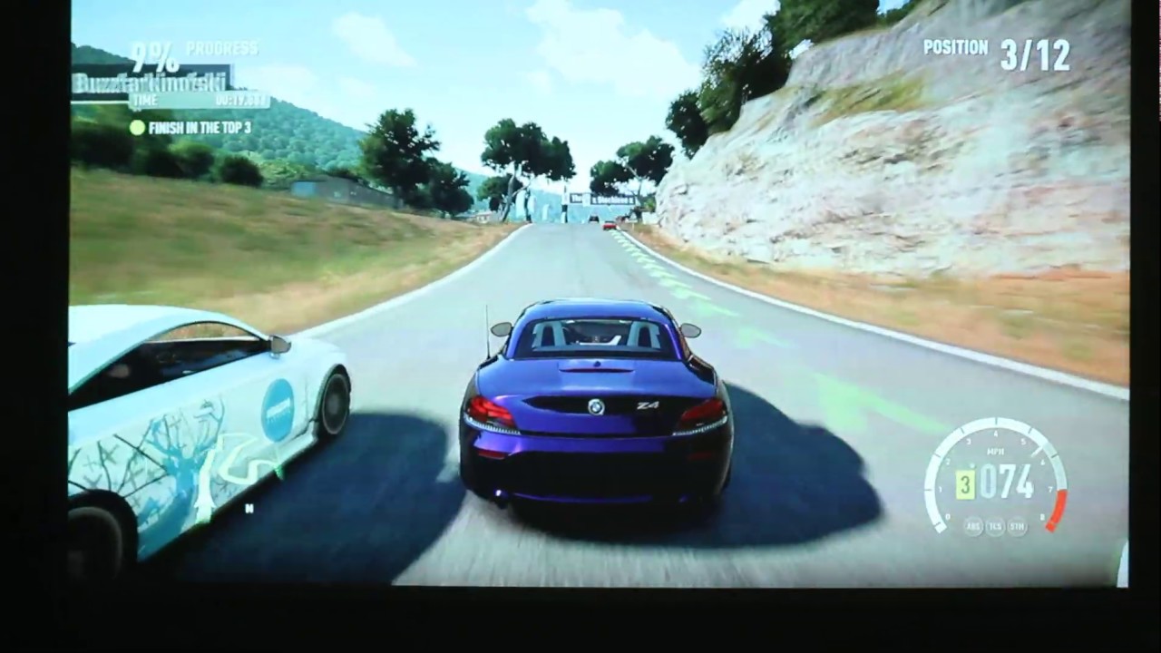 JMGO N7L Full HD Projector Native 1080P Testing -  Racing Car game