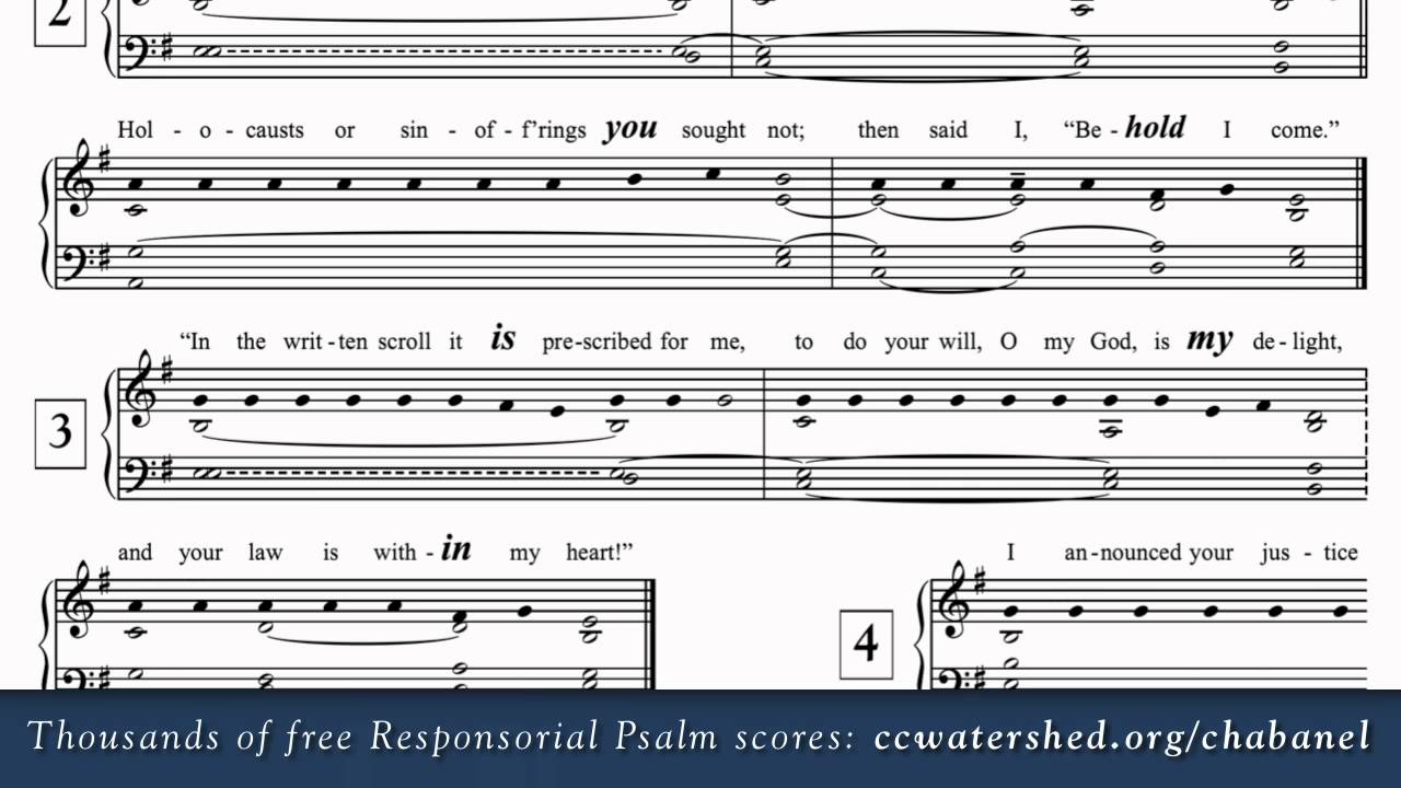 2nd sunday in ordinary time year b free responsorial psalms catholic responsorial psalm sheet music