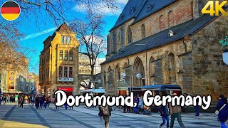 Dortmund, Germany walking tour 4K 60fps - A beautiful German City