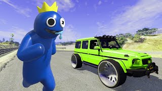 Escape From The RAINBOW FRIENDS BLUE (Roblox) - Beamng Drive | TrainWorld