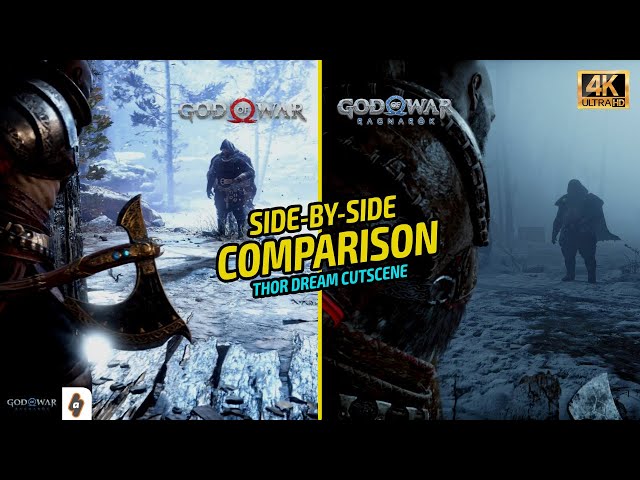 Thor Intro Scene (Side-By-Side Comparison) God Of War + God Of War Ragnarok  2018-2022 