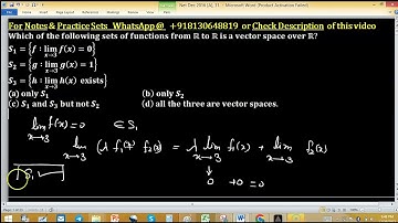 test for subspace of vector space csir net december 2016 linear algebra Lancaster University