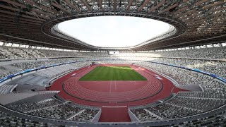 木漏れ日注ぐ国立競技場　東京五輪のシンボルお披露目