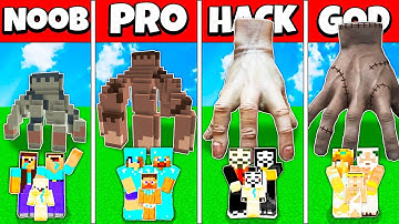 THING ADDAMS WEDNESDAY BUILD CHALLENGE - NOOB vs PRO vs HACKER vs GOD Minecraft Animation