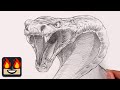 How to draw a cobra  sketch tutorial