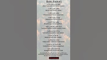 Doa qunut ,sholat subuh (versi doa lengkap nya di video)