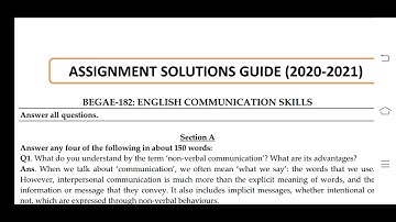 BEGAE 182 Ignou Solved Assignment 2020-21