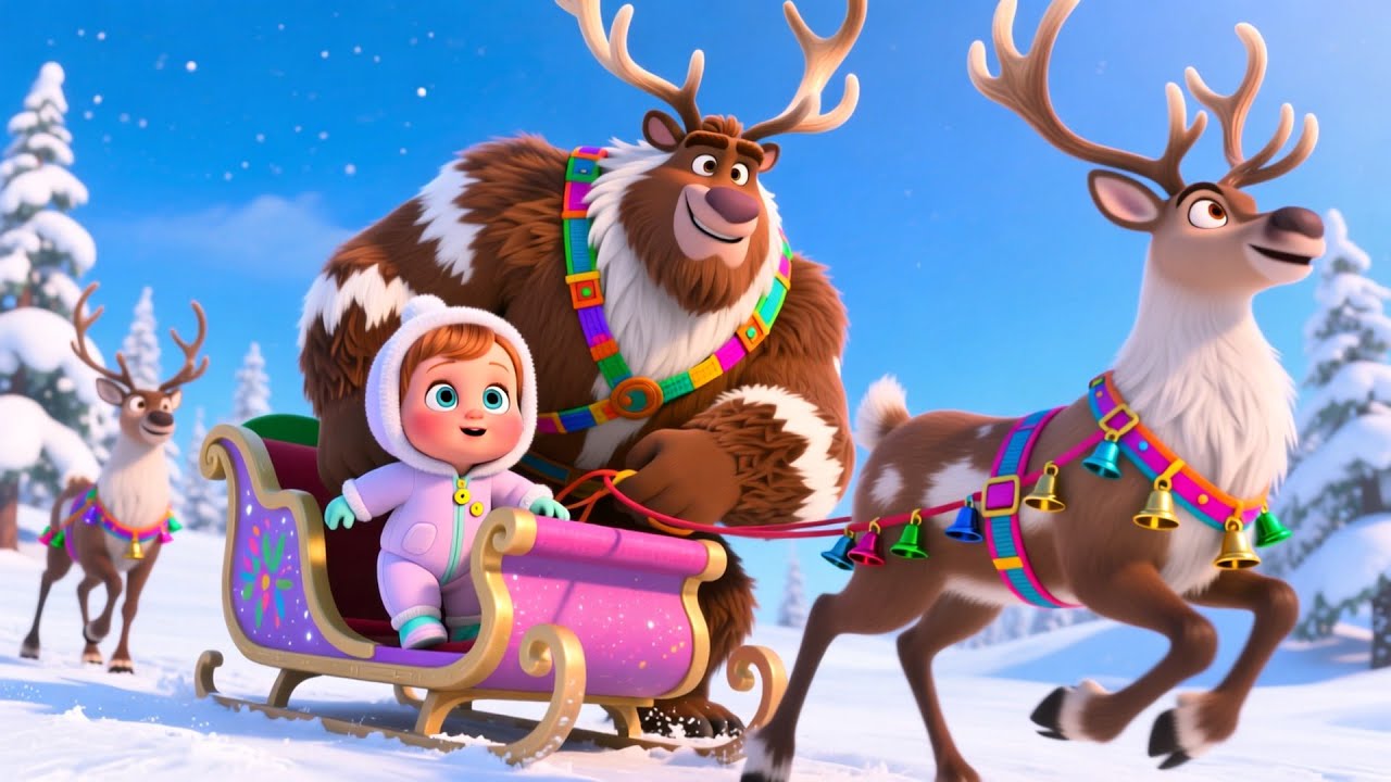 Magical Reindeer Ride 🦌🎄 Fun Toddler Song | Learn Numbers, Colors, and Holiday Fun