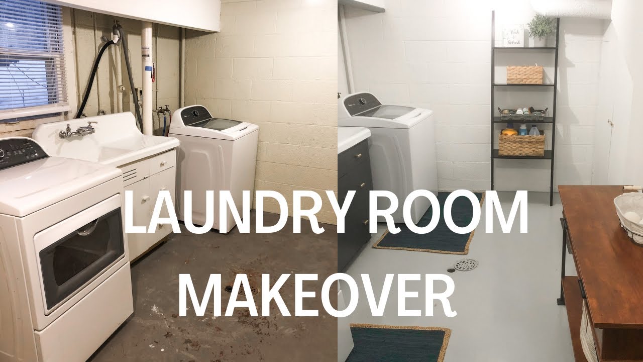 LAUNDRY ROOM MAKEOVER, BASEMENT LAUNDRY ROOM TRANSFORMATION FOR 300