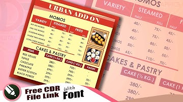 Fast Food Menu Card Design | Menu Card Design in CorelDraw | Menu card Design Free CDR File