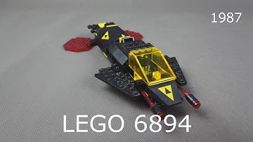 LEGO 6894 Blacktron Invader - Review speed build & animation  Lego Retro