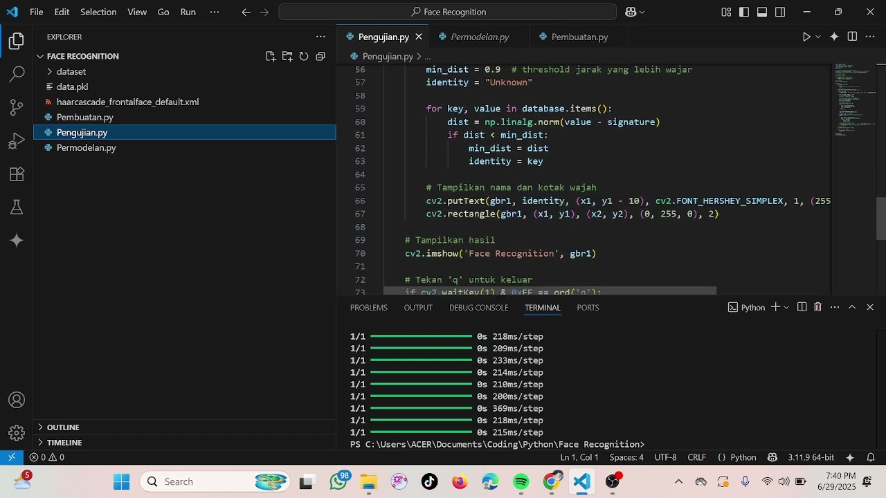 Amalliyah (1237030030) | Metode deep learning face recognition