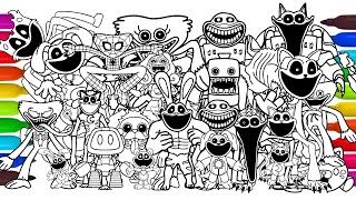 POPPY PLAYTIME CHAPTER 4 COLORING 🎨 | Draw & Color All Monsters | Huggy Wuggy, CatNap #1099