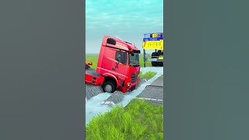 Spintires Mudrunner Trailer Truck vs Broken Bridge BeamNG.drive Eps 339