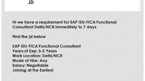 SAP ISU FICA Functional Consultant DelhiNCR