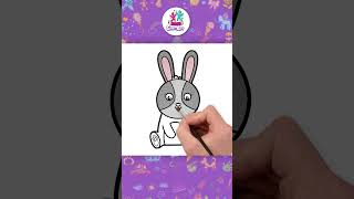 How To Draw Easter Bunny - Step By Step shorts howto cartoon drawing hooplakidz