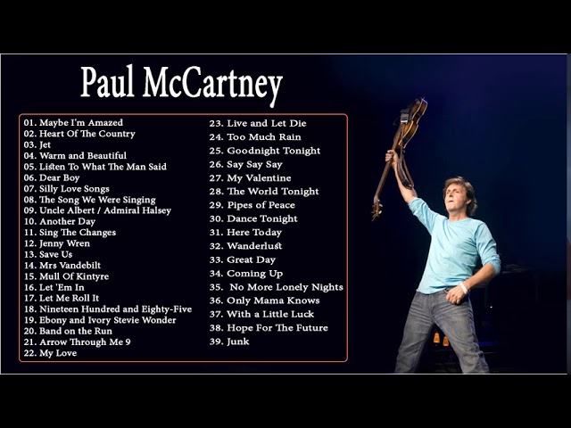 Paul McCartney Best Songs - Paul McCartney Greatest Hits Full Album