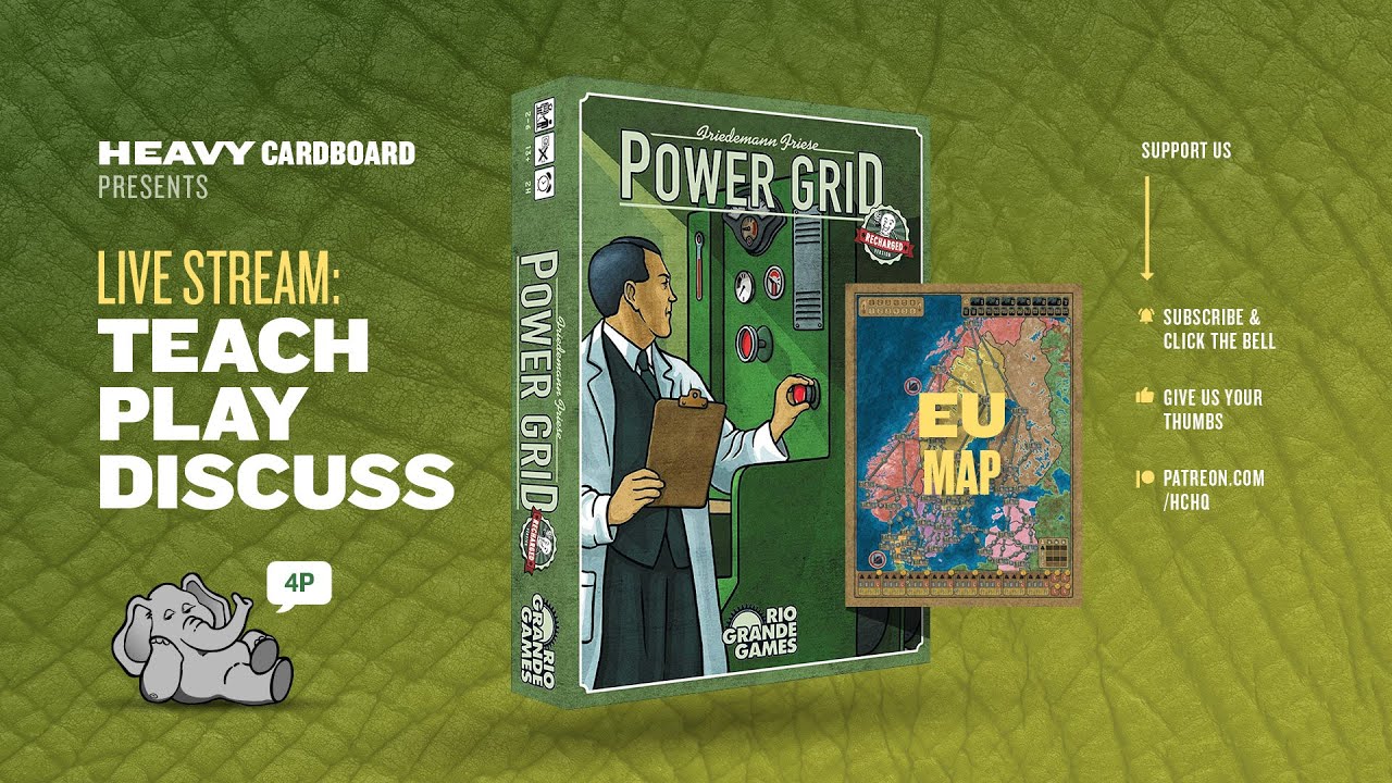 Power Grid - Europe/North America- 4p Teaching, Play-through, & Round table by Heavy Cardboard