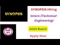 SYNOPSIS Hiring For Intern (Technical-Engineering) | 2023 Batch | Apply Now