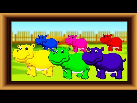 Learn Colors With Hippopotamus. Colors Learning Videos For Kids Toddler Baby Play School Children