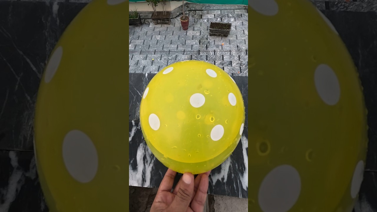 Yellow Polka Dot Balloon 💛 vs Light Green Balloon 💚 Drop Test | ASMR in 4K