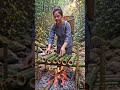 Bamboo Tube Grilled Eggs by the Forest Stream - Bep Lang #forestcooking #slowliving #asmr #cooking