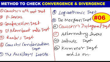 #06 Method to check series convergence or Divergence or Oscilatory | Introduction of series