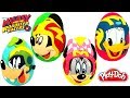 4 Ovos Surpresas de Mickey Aventuras Sobre Rodas Mickey Minnie Pateta Pato Donald de Massinha