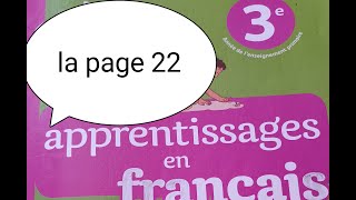 mes apprentissages en Français 3AEP la page 22