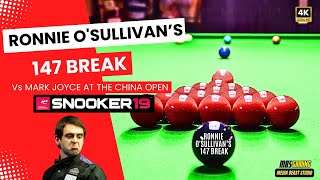 Ronnie O'Sullivans 147 Break: Snooker 19 Career Mode  The China Open Highlights (4K)