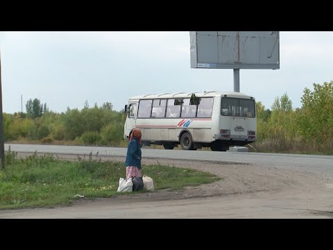 В Бийске автобусы маршрута №17 высаживают пассажиров на оживлённой трассе (Бийское телевидение)