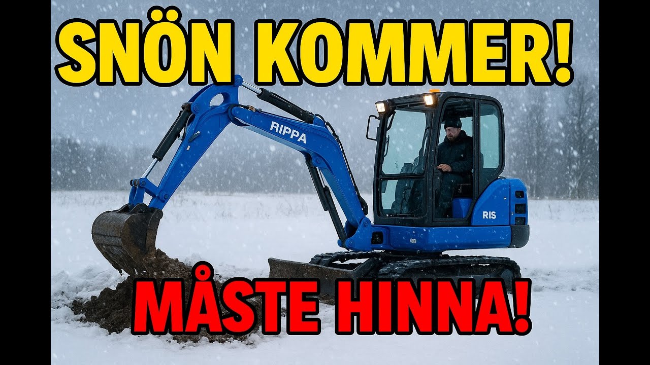 ALLT SAMTIDIGT Gräver för garaget, snön vräker ner och skotern ska ut – gästhuset måste bli klart!