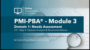 PMI-PBA® Needs Assessment – Step 4: Options Analysis & Recommendations | Module 3.5 - BA Training