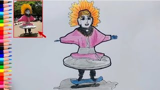 Wow‼️Betawi ondel-ondel playing skateboard while dancing