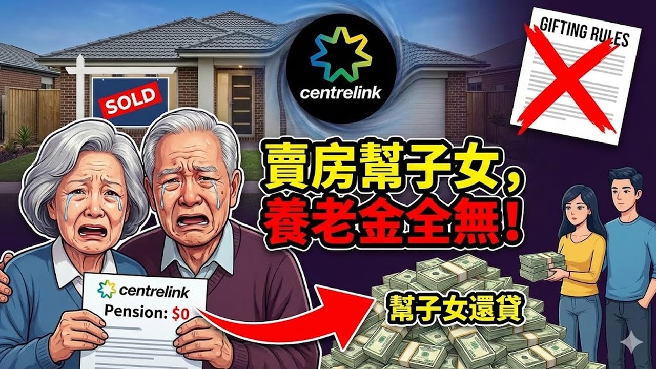 賣房幫子女還貸換養老？Centrelink 贈與條款 Gifting Rules 大殺器：這樣操作不僅沒了房，政府養老金一分錢也領不到！#Centrelink #GiftingRules #賣房