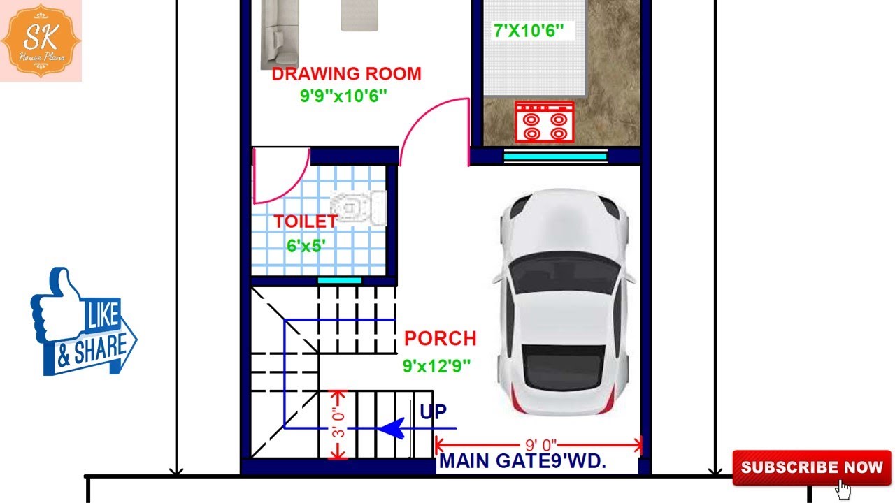 18 X 50 House Plan Ii 900 Sqft House Plan Ii 18 X 50 Ghar Ka Naksha 18 X 50 Modern House Plan Youtube