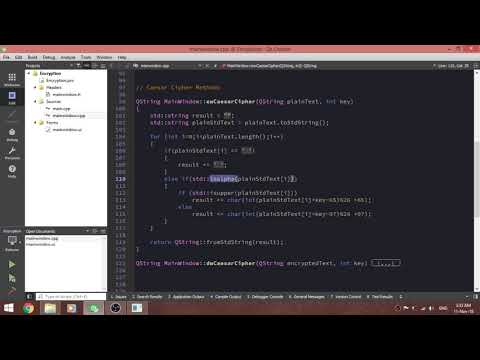 شرح بالعربي Caesar Cipher algorithm using C++ Qt