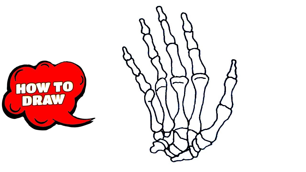 How To Draw Skeleton Hands, Step by Step, Drawing Guide, by Dawn