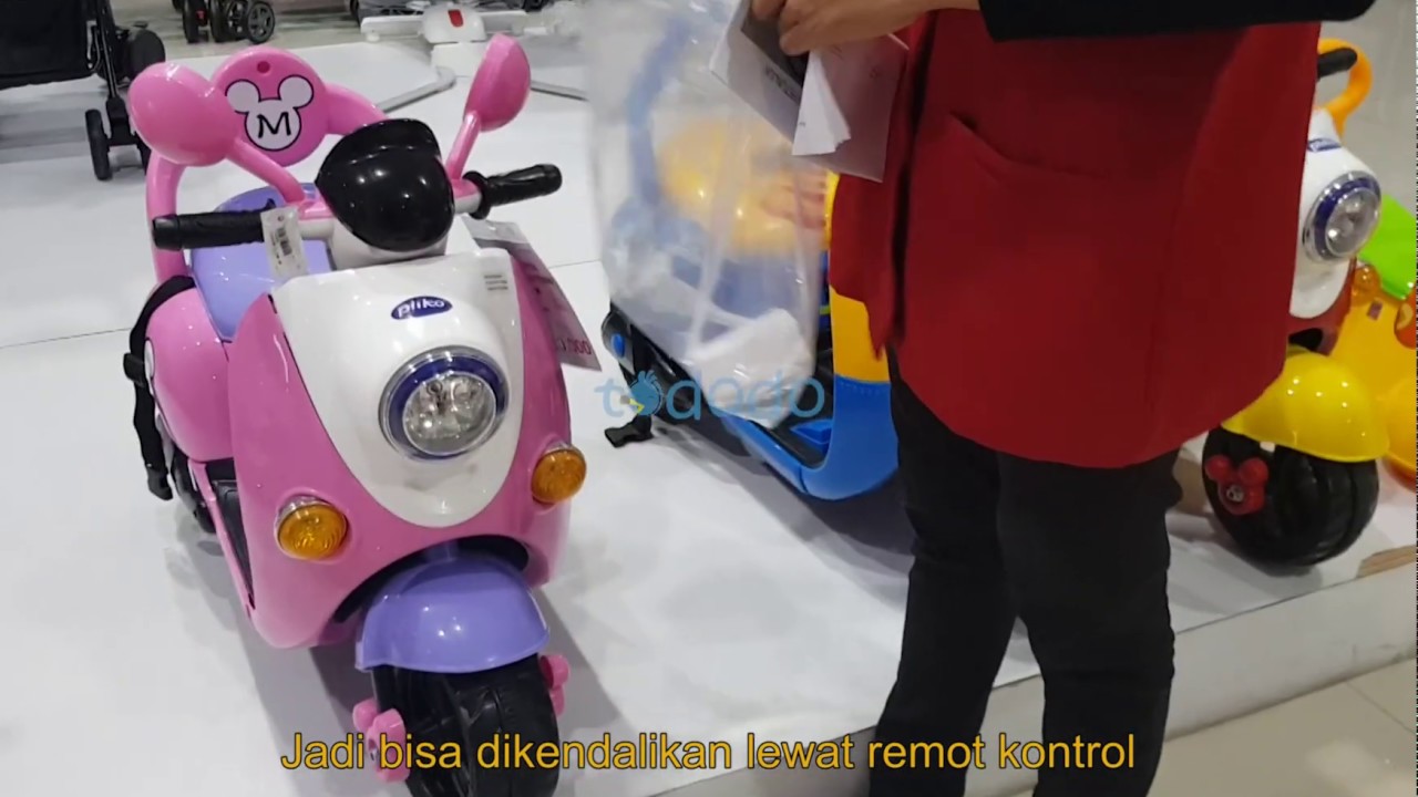 Baby Juna dibelikan Papi dan Mami Sepeda Motor Aki untuk anak-anak merek Pliko tipe PK 2800N gambar . 