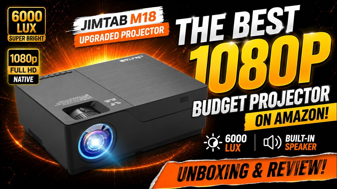 6000 LUX + Native 1080P?! 🔥 JIMTAB M18 Projector Full Review