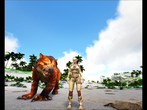 Видео: Ark Survival Evolved|карта Crystal Isles| Лёгкое приручение сумчетова льва| Рыжая красавица|🐆