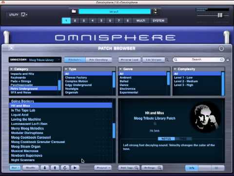 PROJECT PRESET - Omnisphere Bob Moog Tribute - Retro Underground