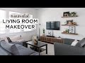 EXTREME Living Room MAKEOVER | Mid-Century Modern + Minimal
