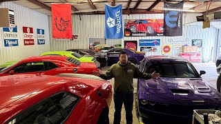 wildest private mopar charger challenger collection we ever saw Dodge Demon 170 hellcats skatpacks