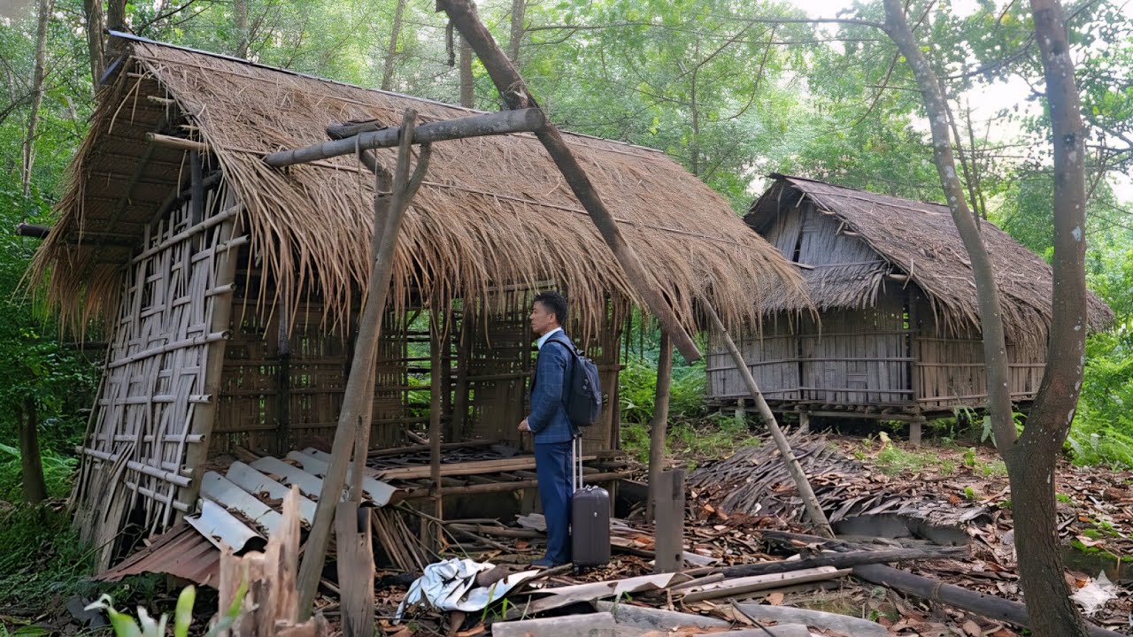 After many years of working away from home, he returned home to find his family and home destroyed.